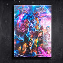 Quadro Metalizado X men Mutantes Wolverine Animação Placa Decorativa Brilhante