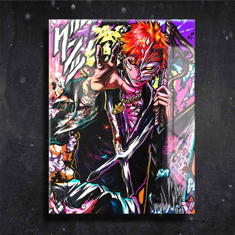 Quadro Metalizado Ichigo Hollow Bleach Anime Placa Decorativa Brilhante