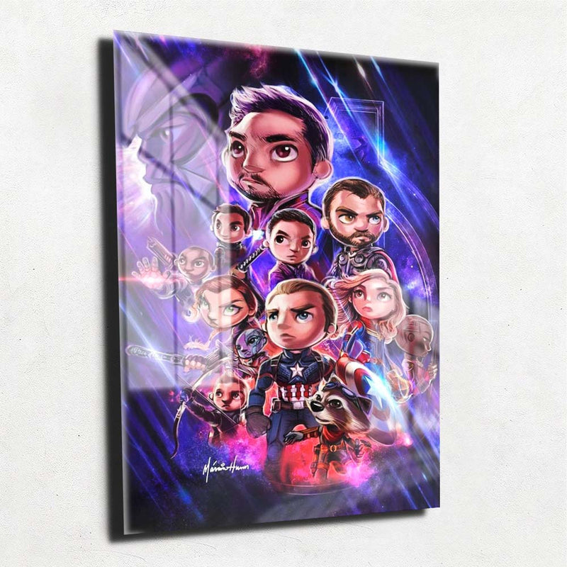 Quadro Metalizado Vingadores Ultimato Art Animação Placa Decorativa Brilhante