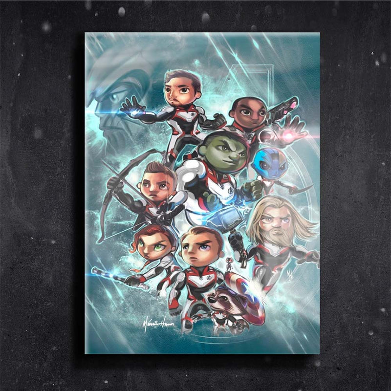 Quadro Metalizado Vingadores Art Animação Placa Decorativa Brilhante