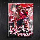 Quadro Metalizado Luffy Gear One Piece Anime Placa Decorativa Brilhante