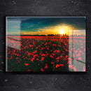 Quadro Metalizado Pôr do Sol Placa Decorativa Brilhante