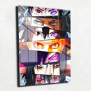 Quadro Metalizado Perfil Olhos Anime Naruto Shippuden Sharingan Placa Decorativa Brilhante