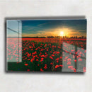 Quadro Metalizado Pôr do Sol Placa Decorativa Brilhante