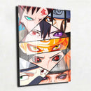 Quadro Metalizado Perfil Olhos Anime Naruto Shippuden Personagens Placa Decorativa Brilhante
