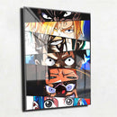 Quadro Metalizado Perfil Olhos Anime One Piece Personagens Placa Decorativa Brilhante