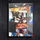 Quadro Metalizado Perfil Olhos Anime One Piece Personagens Placa Decorativa Brilhante