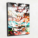 Quadro Metalizado Perfil Olhos Anime Dragon Ball Super Personagens Placa Decorativa Brilhante