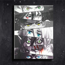Quadro Metalizado Perfil Olhos Anime Attack on Titan Personagens Placa Decorativa Brilhante