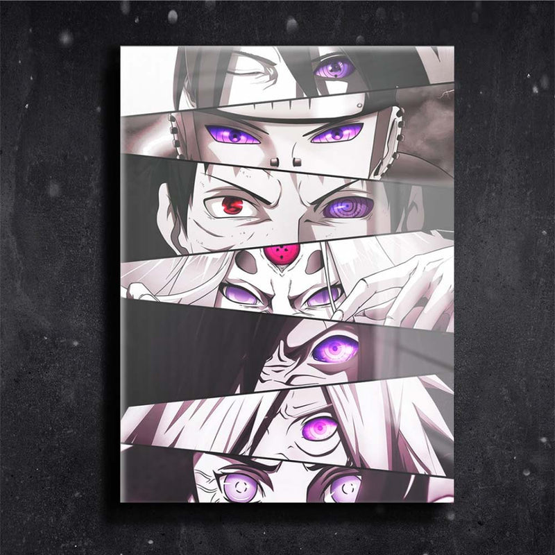 Quadro Metalizado Perfil Olhos Anime Naruto Shippuden Personagens Plac