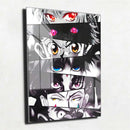 Quadro Metalizado Perfil Olhos Anime Hunter vs Hunter Personagens Placa Decorativa Brilhante