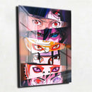 Quadro Metalizado Perfil Olhos Anime Naruto Personagens Mais Fortes Placa Decorativa Brilhante