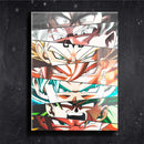 Quadro Metalizado Perfil Olhos Anime Dragon Ball Super Personagens Placa Decorativa Brilhante