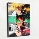 Quadro Metalizado Perfil Olhos My Hero Academia Personagens Placa Decorativa Brilhante