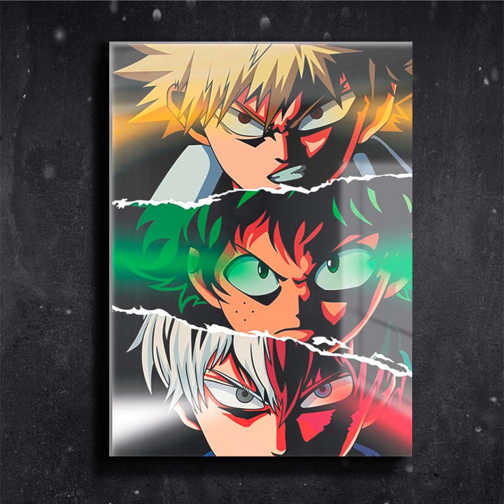 Quadro Metalizado Perfil Olhos My Hero Academia Personagens Placa Deco