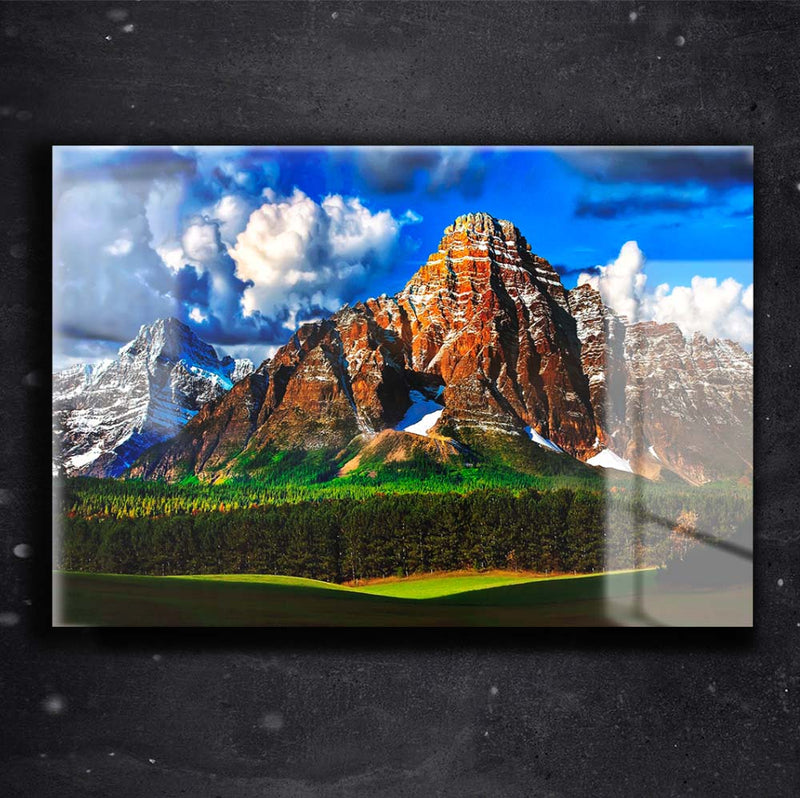 Quadro Metalizado Montanha Placa Decorativa Brilhante