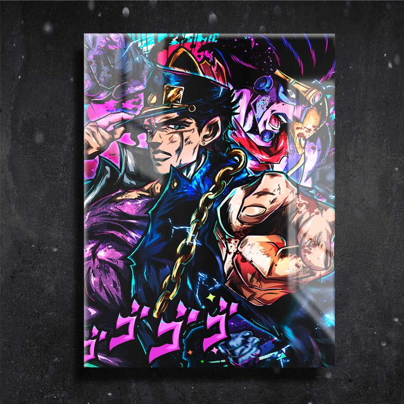 Quadro Metalizado Jotaro Kujo Anime Jojo Placa Decorativa Brilhante