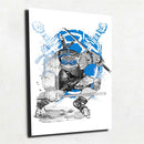 Quadro Metalizado Leonardo Tartarugas Ninja Art Placa Decorativa Brilhante