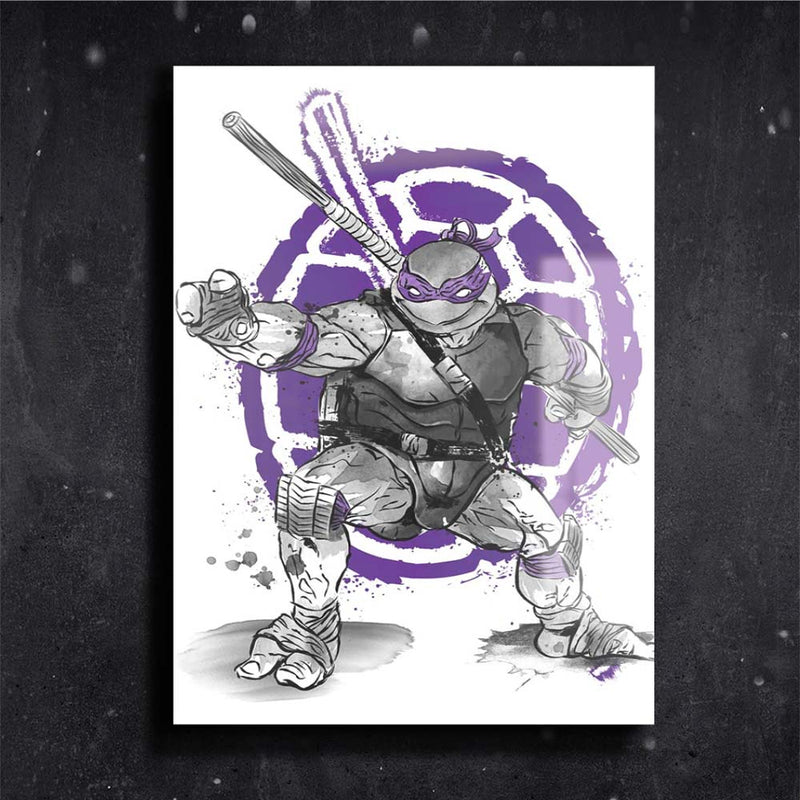 Quadro Metalizado Donatello Tartarugas Ninja Art Placa Decorativa Brilhante