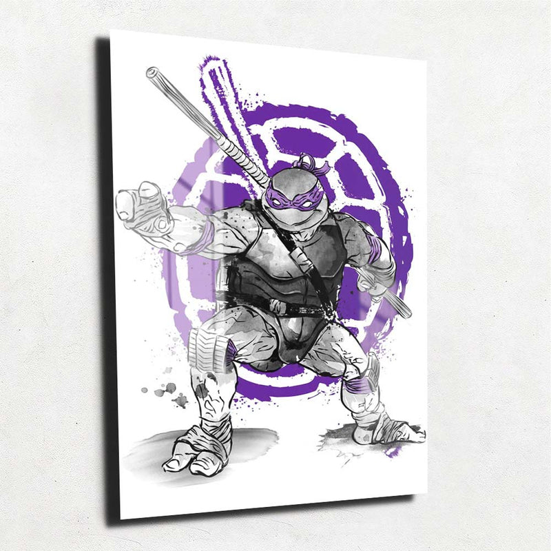 Quadro Metalizado Donatello Tartarugas Ninja Art Placa Decorativa Brilhante