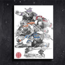 Quadro Metalizado Tartarugas Ninja Art Placa Decorativa Brilhante