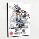 Quadro Metalizado Tartarugas Ninja Art Placa Decorativa Brilhante