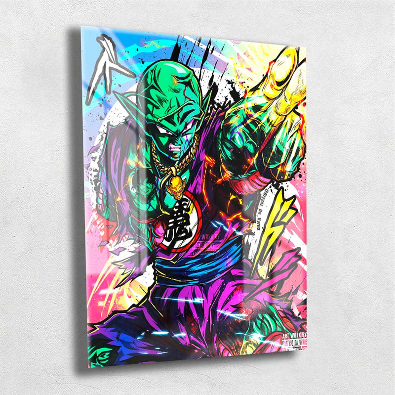 Quadro Metalizado Piccolo Batalha Dragon Ball Placa Decorativa Brilhante