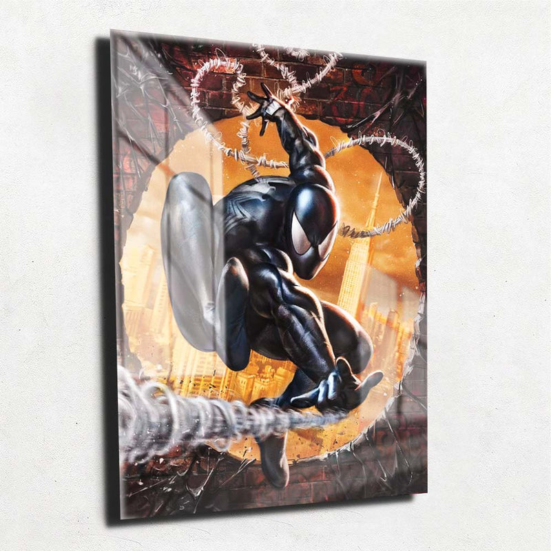 Quadro Metalizado Homem Aranha Venom Placa Decorativa Brilhante