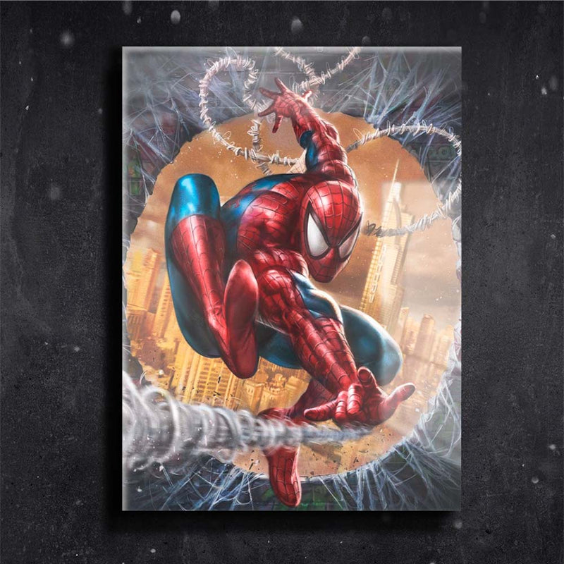 Quadro Metalizado Homem Aranha art Placa Decorativa Brilhante