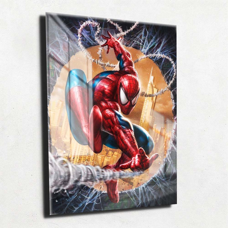 Quadro Metalizado Homem Aranha art Placa Decorativa Brilhante