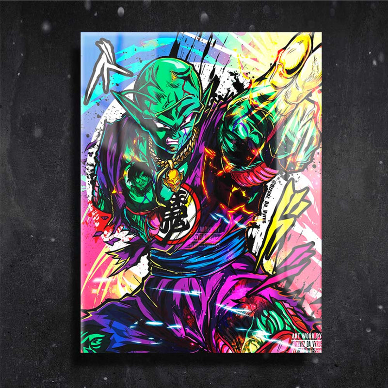 Quadro Metalizado Piccolo Batalha Dragon Ball Placa Decorativa Brilhante