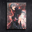 Quadro Metalizado Itachi Uchiha Placa Decorativa Brilhante