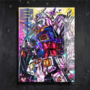 Quadro Metalizado Robô gigante Gundam Anime Placa Decorativa Brilhante
