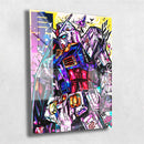 Quadro Metalizado Robô gigante Gundam Anime Placa Decorativa Brilhante