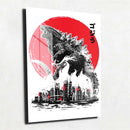 Quadro Metalizado Godzilla Art Placa Decorativa Brilhante