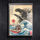 Quadro Metalizado Godzilla King Art Placa Decorativa Brilhante