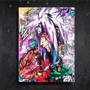 Quadro Metalizado Jiraya Senin Anime Naruto Placa Decorativa Brilhante