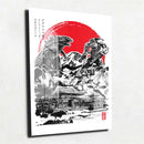 Quadro Metalizado Godzilla vs Jaeger Art Placa Decorativa Brilhante