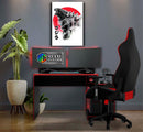 Quadro Metalizado Godzilla Japão Art Placa Decorativa Brilhante