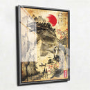 Quadro Metalizado Godzilla Japão Art Placa Decorativa Brilhante