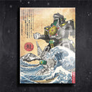 Quadro Metalizado Zord Dragão Power Rangers Art Placa Decorativa Brilhante