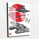 Quadro Metalizado Naves Star Wars Placa Decorativa Brilhante