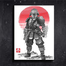 Quadro Metalizado Mandaloriano Série Star Wars Placa Decorativa Brilhante