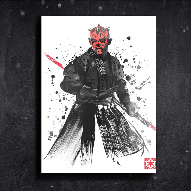 Quadro Metalizado Darth Maul Star Wars Art Placa Decorativa Brilhante