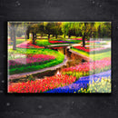 Quadro Metalizado Flores Jardim Placa Decorativa Brilhante