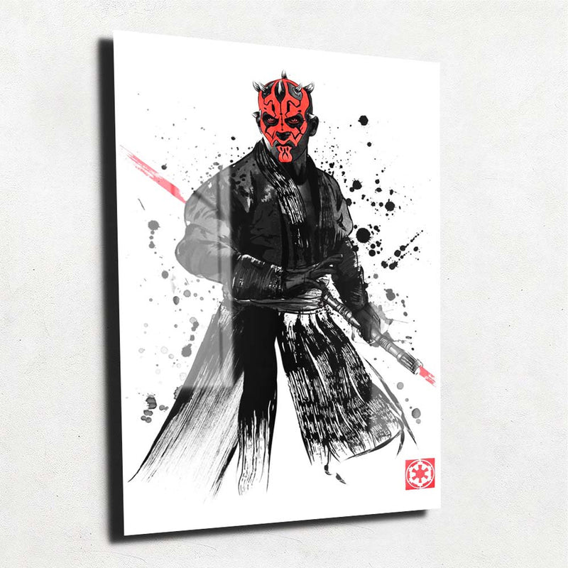 Quadro Metalizado Darth Maul Star Wars Art Placa Decorativa Brilhante