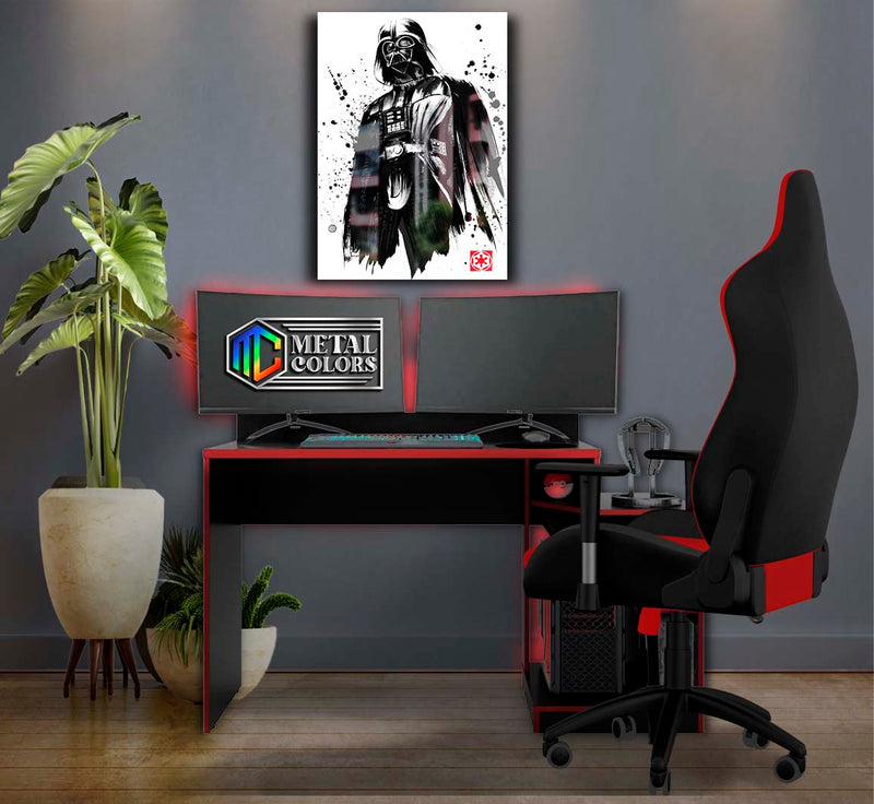 Quadro Metalizado Darth Vader Star Wars Art Placa Decorativa Brilhante