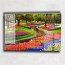 Quadro Metalizado Flores Jardim Placa Decorativa Brilhante