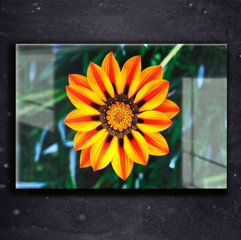 Quadro Metalizado Flores Placa Decorativa Brilhante