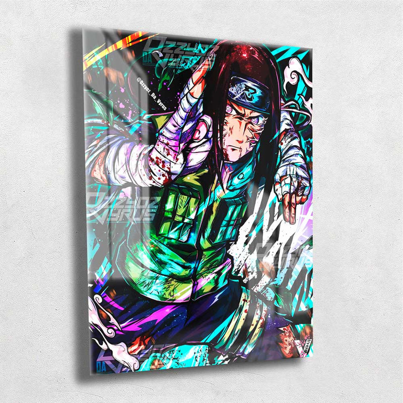 Quadro Metalizado Neji Hyuga Anime Naruto Placa Decorativa Brilhante